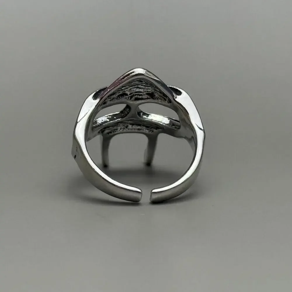 Y2K Vintage Silver MF Doom Mask Ring – Size 9, Unisex, Brand New